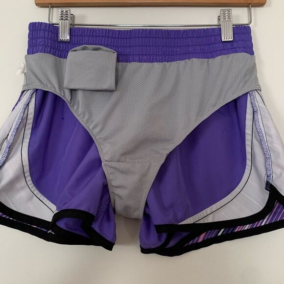 Tek Gear purple soccer shorts, lined, stripes, great condition, S - Picture 6 of 6